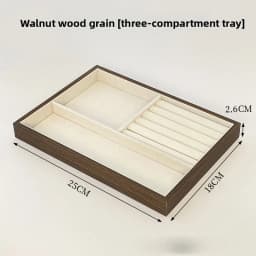 High-end Walnut Pattern Jewelry Tray Large Capacity Multi-grid Ring Necklace Stud Earrings Jewelry Storage Display Tray
