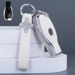 Diamond Leather Car Key Case Cover For Mercedes Benz A B C E S G Class W204 W205 W212 W213 W176 W177 GLC CLA AMG Accessorie