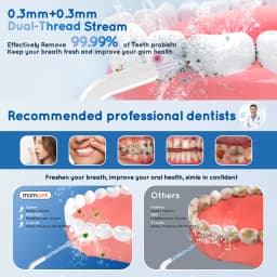 Mornwell Water Flosser Teeth Picks 6 Jets 3 Modes Portable Cordless D52 Water Floss For Teeth Cleaner IPX7 Waterproof Oral Picks