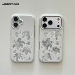 Ins laser bowknot lily flower case&German-imported Bayer TPU Phone Case for iPhone 17 pro max Air
