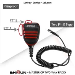 Baofeng UV-13Pro Waterproof Microphone Shoulder Speaker UV-9R PRO 2 Pins for Walkie UV-5R/UV-82/UV-16/TH UV8000D Two Way Radio