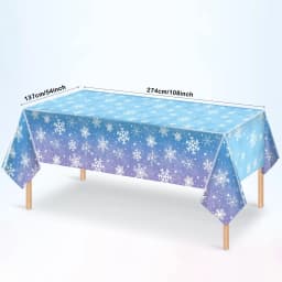 Winter Snowflake Tablecloth Frozen Themed Table Cover for Christmas Holiday Winter Wonderland Birthday Party Decoration