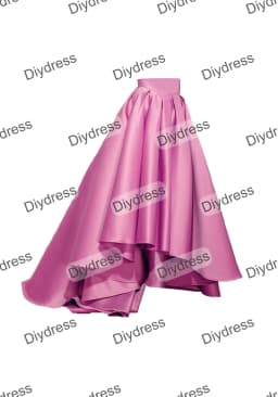 Women's High Low Elegant Prom Party Skirt A-Line Pleated Front Short Back Long Satin Skirt With Pockets For Evening Gown