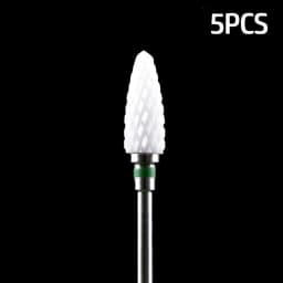 5pcs Ceramic Milling Cutter For Manicure Set Nail Drill Bit Mill Manicure Machine Pedicure Tools for Removing Gel File 3/32 Inch