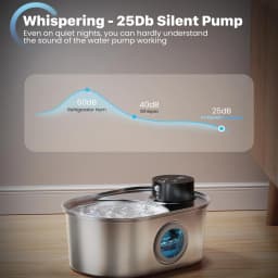 108oz/3.2L Stainless Steel Wireless Cat and Dog Drinker Rechargeable Automatic Pet Drinker Water Fountain Motion Sensor Bowl