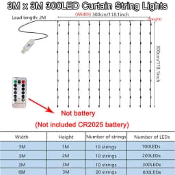 600/300 LED Window Curtain String Light Wedding Party Home Garden Bedroom Outdoor Indoor Wall Decorations