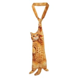 3D Fish Fish-shaped Men's Tie Animal Pattern Lifelike Kitten Necktie Satin Fabric Novelty Creative Neck Tie For Party Wedding