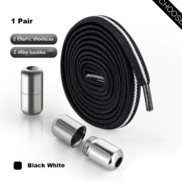 Elastic Laces Sneakers Alloy Lock No Tie Shoe Laces Flat Shoelaces for SneakersTies Kids Adult Quick Lace for Shoes Rubber Bands