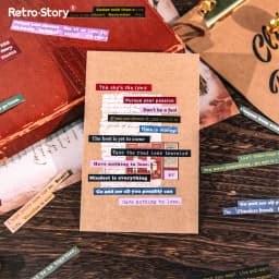 4 sheets Vintage English Text Label Stickers DIY Collage Junk Journal Scrapbook Supplies Decor Memo Sticker School Stationery