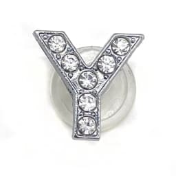 Shoe Charms Glitter Rhinestone Letter Silver Crystal Alphabet DIY Alloy Shoe Decorations Jewelry Slider Bracelet Wristbands