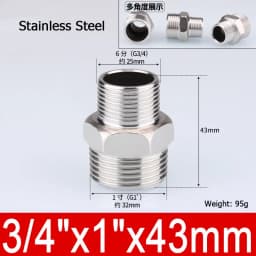 1-10pcs Nipple Connector 1/8"1/4"3/8" 1/2" 3/4"1" Stainless Steel Double Male Thread Equal/Reducing Connector Length 30-100mm