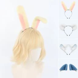 Y2K Cosplay Anime Chiikawa Usagi Momonga Rabbit Ear Headband Soft Hair Accessory Cute Fluffy Hair Hoop Women Girls Daily Party