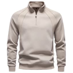 AIOPESON Half Zip Cotton Blend Sweatshirts Stand Collar Ribbed Cuffs Raglan Sleeve Casual Sports Men Autumn Winter Warm Pullover