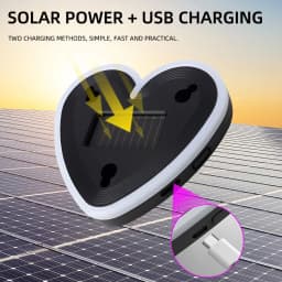1PCS USB Solar Powered Heartshaped Symphony Colorful Led Ambient Light Bedroom Night light Front Rear Windowsheid Decoration