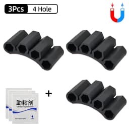 Magnetic Bit Holder 3/4 Holes Screwdriver Bit Holder Drill Bit Stand Storage Case with 3M Adhesive Tape Power Tools Accessories