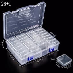 Small Bead Organizer Cases Plastic Organizer Box Mini Clear Bead Storage Container Box with Hinged Lid for DIY Jewelry Supply
