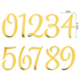 1Set 0-9 Number Gold Acrylic Cake Topper for Wedding Anniversary Birthday Party Cake Decoration Digital Cupcake Toppers Flag