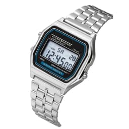 Steel strip LED electronic watch ultra-thin gold and silver cold light watch F91W steel strip original wind Fashion multifunctio