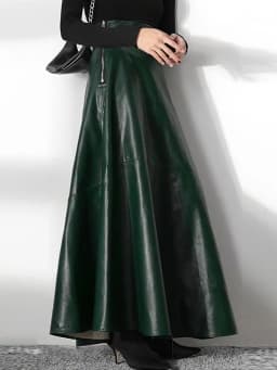 2023 Fashion Solid Mujer Faldas ZANZEA PU Leather Maxi Skirts Women's Elegant OL Long Saias Casual High Waist Zipper Jupe Femme