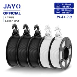 JAYO Updgrade 2.0 PLA+ 3D Filament 1.75mm PLA Plus 3D Printer Filament Neatly Wound 3D Filament PLA For FDM 3D Printer 5 Rolls