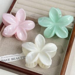 Elegant Flower Hair Clip Crab 8cm Large Plastic Hair Claw Clips For Women Hairclip Cute Beach Hair Accessories Hawaiian Barrette