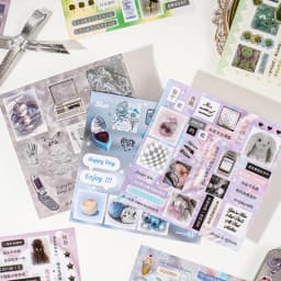 30 Sheets Cute Die-Cut Sticker Book - Hand account Decoration Scrapbooking Decals for Junk Journals & DIY Crafting