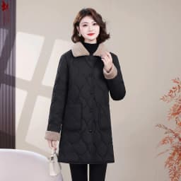 Thickened Fleece Cotton Jacket Coat for Mom Winter New Arrival 2025 Mid-Length Warmth Women's Fashion Outerwear Coat