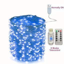 5/10/20/30M Remote Control Copper Wire Lamp with 8 Functions USB LED String Lamp Flower Wreath Wedding Christmas Decoration Lamp