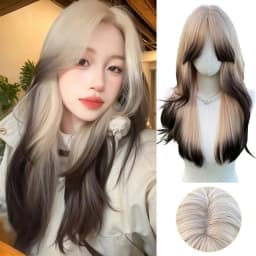 OLACARE Long Body Wave Black Brown Purple Cosplay Wigs Heat Resistant Synthetic Wigs Middle Part Natural Lolita LM Wigs Women