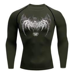 Skull Wings Print Long Sleeve Compression Shirts for Men Gym Workout Running Baselayer Undershirts Spring Fall Athletic Tops