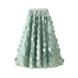 3d Polka Dot Black Mesh Half Skirt 2025 Fashion Women's Dress Mid Length Umbrella Dress Korean A-line Dress Party Dress