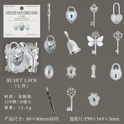 Journal GO 30pcs Silver Old Dreams Stickers Vintage Bottles Scrapbook Materials Collage Junk Journal Planner diy Retro Decals