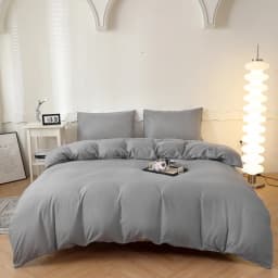 1pc Solid Color Duvet Cover 100% Washed Cotton Quilt Cover Japanese Minimalist Style Bedding Single Double King Queen Size Bed