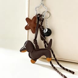Cute Dachshund Keyring Bag Five-pointed star Pendant Ball Suitable For Mobile Phone Bag Pendant Accessory Keychain Couple Pendan
