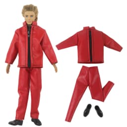 1 Set Doll Clothes Leather Clothing Outfit for 12 Inch Ken Doll Many Style for Choice 05