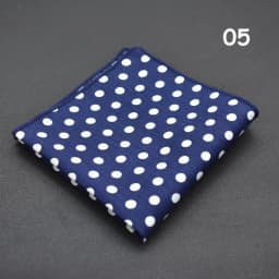 Men's Polka Dot Pocket Square Cotton White Navy Handkerchief Formal Dress Wedding Party Suit Scarf Bridegroom Chest Towel Hanky