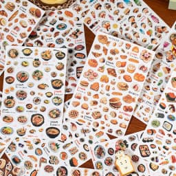 2 pcs Delicious Food Sticker Retro Hand Account Die cutting Sticker Pack Collage Journal Scrapbooking Stickers Office Stationery