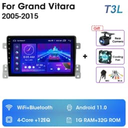 2 Din Android 12 Car Radio For Suzuki Grand Vitara 3 2005-2012 2013 2014 2015 Stereo Multimedia Video Player Navigaion Carplay