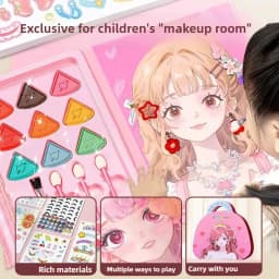 Creative DIY Makeup Fun Kit Princess Diamond Painting Gifts Toys for Kids Girls Dress Up Sticker Book Gifts for Girl