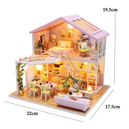 Wooden Dollhouse Kit Handmade Building Model 3D Puzzle Assembly Toy Miniature Doll House With Furniture Lighting Birthday Gifts
