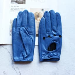 Women's Single-Layer Unlined Thin Driving Leather Gloves Hollow Style Outdoor Cycling Driver Gloves Free Shipping