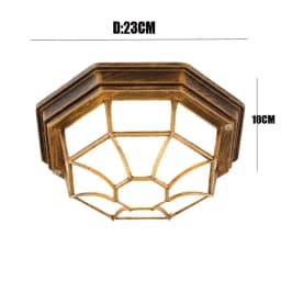 Rustic Frosted Glass Shade Outdoor Ceiling Lights Yard Balcony Garden Flush Ceiling Lamp Europe Style Exterior IP65