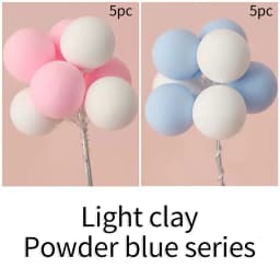 5/8Pcs/set Colorful Ball Bundle Clay Balloons Cake Topper Creative Cupcake Card Flag Birthday Party Baby Shower Dessert Decor