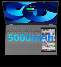 Dual Screen Laptop 15.6" IPS+7" Touch Screen 16G DDR4 128GB-2TB SSD Intel N95 N100 Processor Windows11 Notebook Computer Face ID