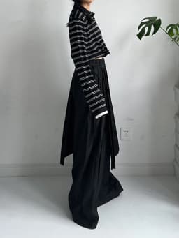 [EAM] High Elastic Waist Black Pleated Bandage Long Wide Leg Pants New Trousers Women Fashion Tide Spring Autumn 2026  1DJ3936