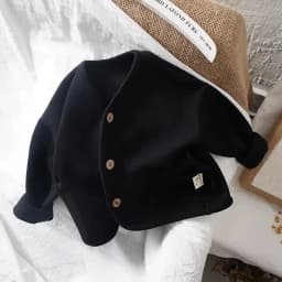 Korean Children's Loose Solid Color Long Sleeved Cardigan Autumn Style Pure Cotton Casual Top Jacket for Boys and Girls