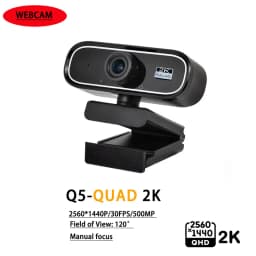 EXHQDR UHD 4K USB Webcam, New Upgraded Model with 120° Wide-Angle Lens and Manual Focus. This Plug-and-Play Computer Peripheral