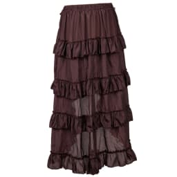 Brown Front Short Back Long Asymmetrical Steampunk Vintage Skirt Victorian Ruffles Skirts For Women y2k Medieval Gothic Clothes