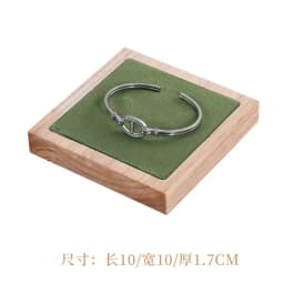 Solid Wood Green Velvet Jewelry Display Stand for Ring Stud Necklace Pendant Bracelet Storage and Display Rack