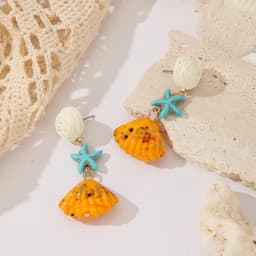 Cute Octopus Earrings Creative Glass Octopus Long Drop Earrings Unqiue Marine Series Design Earrings Wholesale Custom Packaging